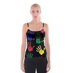 Handprints Hand Print Colourful Spaghetti Strap Top