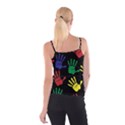 Handprints Hand Print Colourful Spaghetti Strap Top View2