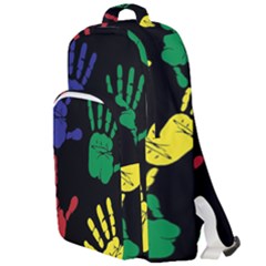 Handprints Hand Print Colourful Double Compartment Backpack