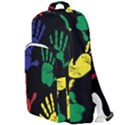 Handprints Hand Print Colourful Double Compartment Backpack View1