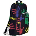 Handprints Hand Print Colourful Double Compartment Backpack View2