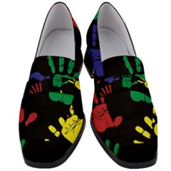 Handprints Hand Print Colourful Women s Chunky Heel Loafers