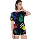 Handprints Hand Print Colourful Perpetual Short Sleeve T-Shirt View1