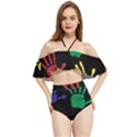 Handprints Hand Print Colourful Halter Flowy Bikini Set  View1