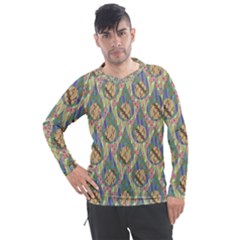 Tribal Background Boho Batik Men s Pique Long Sleeve T-shirt