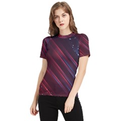 Illustrations Space Purple Women s Short Sleeve Rash Guard