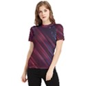 Illustrations Space Purple Women s Short Sleeve Rash Guard View1