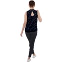 Abstract Texture Mock Neck Chiffon Sleeveless Top View2