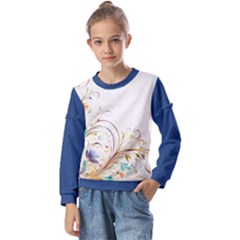 Flower Blau Kids  Long Sleeve T-shirt With Frill 