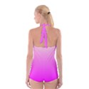 Gradient Pink - Pastel Yellow Pink Rosa Boyleg Halter Swimsuit  View2