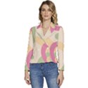 Line Pattern Dot Women s Long Sleeve Revers Collar Cropped Jacket View1