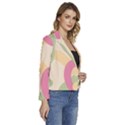 Line Pattern Dot Women s Long Sleeve Revers Collar Cropped Jacket View3