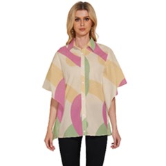 Line Pattern Dot Women s Batwing Button Up Shirt