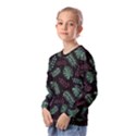 Tropical Leaves Pattern Kids  Long Sleeve T-Shirt with Frill  View2