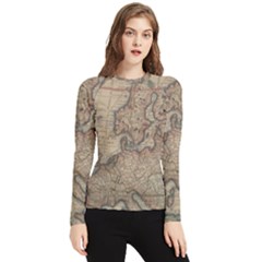 Old Vintage Classic Map Of Europe Women s Long Sleeve Rash Guard