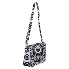 Circular Concentric Radial Symmetry Abstract Shoulder Bag With Back Zipper