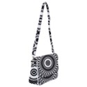 Circular Concentric Radial Symmetry Abstract Shoulder Bag with Back Zipper View1