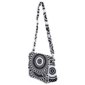 Circular Concentric Radial Symmetry Abstract Shoulder Bag with Back Zipper View2