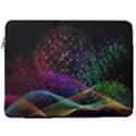 Particles Waves Line Multicoloured 17  Vertical Laptop Sleeve Case With Pocket View1