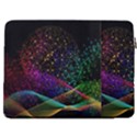 Particles Waves Line Multicoloured 17  Vertical Laptop Sleeve Case With Pocket View2