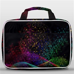 Particles Waves Line Multicoloured Travel Toiletry Bag With Hanging Hook