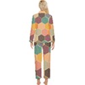 Abstract Hex Hexagon Grid Pattern Honeycomb Womens  Long Sleeve Velvet Pocket Pajamas Set View2