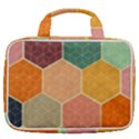 Abstract Hex Hexagon Grid Pattern Honeycomb Travel Toiletry Bag With Hanging Hook View2
