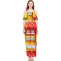 Colorful 3d Social Media Draped Sleeveless Chiffon Jumpsuit View1