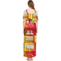 Colorful 3d Social Media Draped Sleeveless Chiffon Jumpsuit View2