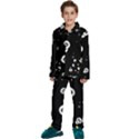 Skull Pattern Kids  Long Sleeve Velvet Pajamas Set View1