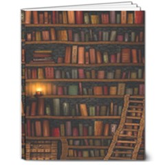 Books Library 8  X 10  Softcover Notebook
