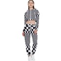 Optical-illusion-chessboard-tunnel Cropped Zip Up Lounge Set View1