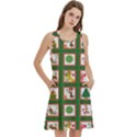 Christmas Paper Christmas Pattern Round Neck Sleeve Casual Dress With Pockets View2