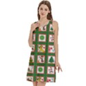 Christmas Paper Christmas Pattern Round Neck Sleeve Casual Dress With Pockets View3