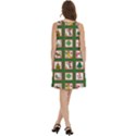 Christmas Paper Christmas Pattern Round Neck Sleeve Casual Dress With Pockets View4