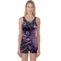 Purple Peacock One Piece Boyleg Swimsuit View1