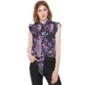 Purple Peacock Frill Detail Shirt View1
