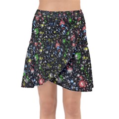 Universe Star Planet Galaxy Wrap Front Skirt