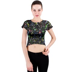 Universe Star Planet Galaxy Crew Neck Crop Top