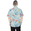 Nautical Marine Symbols Seamless Pattern Men s Hawaii Shirt View2