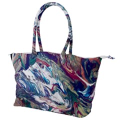 Abstract Strata Iv Canvas Shoulder Bag