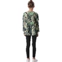 Abstract Art Tropical Leaves Kids  V Neck Casual Top View2