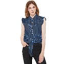 Seamless Pattern Of Glowing Circuit Board Neon Technology Frill Detail Shirt View1