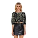 Weave Haeckel Lichenes Photobionten Mid Sleeve Drawstring Hem Top View1