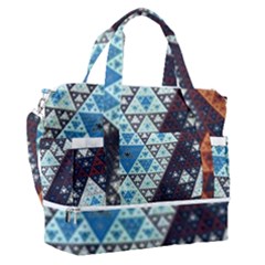 Fractal Triangle Geometric Abstract Pattern Sports Shoulder Bag With Shoes Compartment