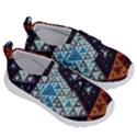 Fractal Triangle Geometric Abstract Pattern Kids  Velcro No Lace Shoes View3