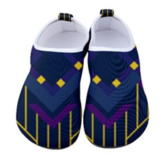 Line Square Pattern Violet Blue Yellow Design Kids  Sock-style Water Shoes