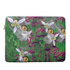 Illustrations Color Cat Flower Abstract Textures 15  Vertical Laptop Sleeve Case With Pocket