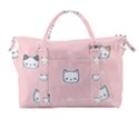 Cute Cat Cartoon Doodle Seamless Pink Pattern Carry-on Travel Shoulder Bag View1