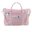 Cute Cat Cartoon Doodle Seamless Pink Pattern Carry-on Travel Shoulder Bag View2